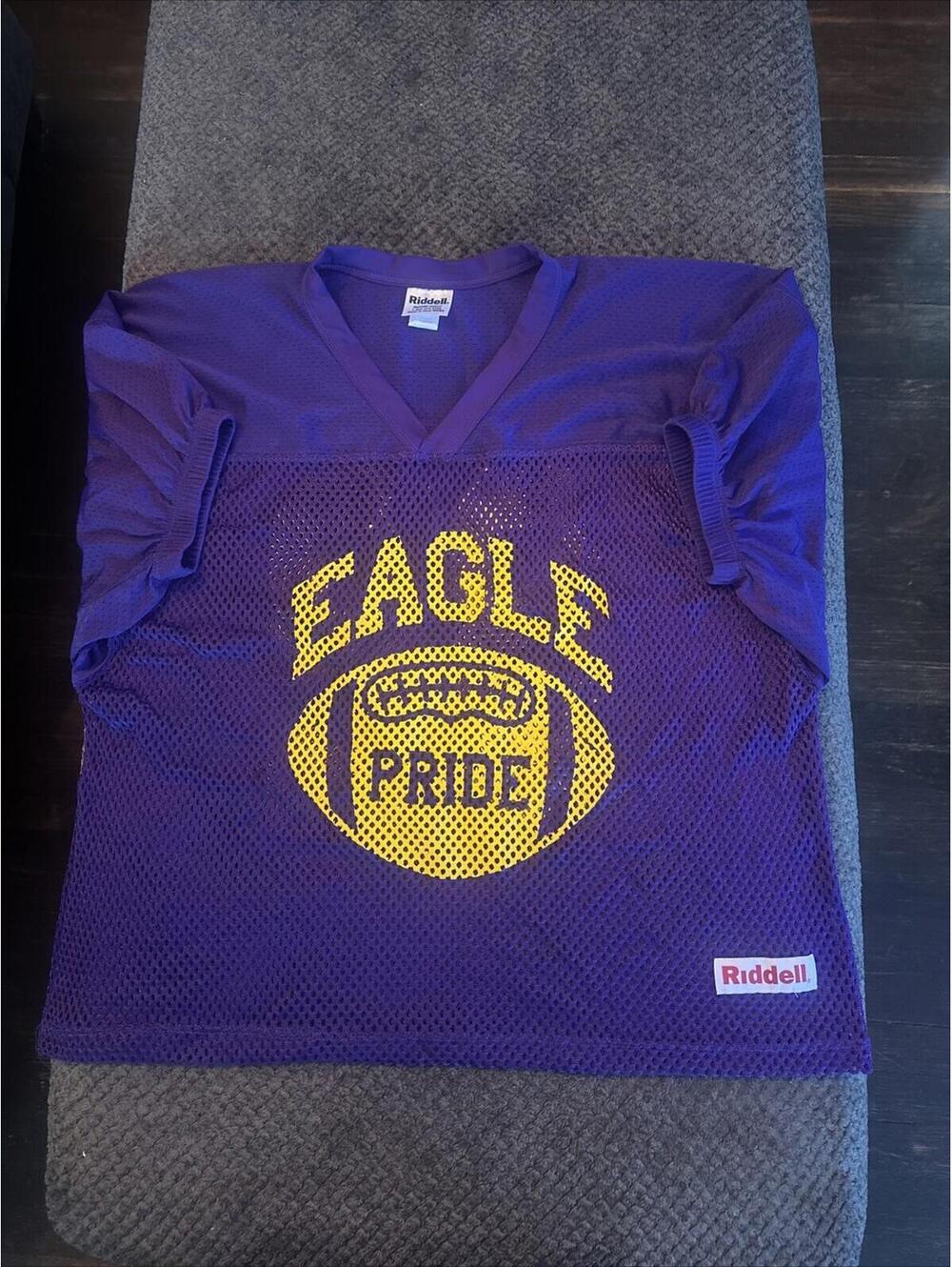 eagle pride riddell purple football #32 jersey vintage adult large
